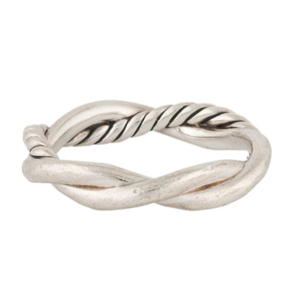 DAVID YURMAN DIAMOND STERLING SILVER 925 PETITE INFINITY BAND RING - Picture 7 of 10